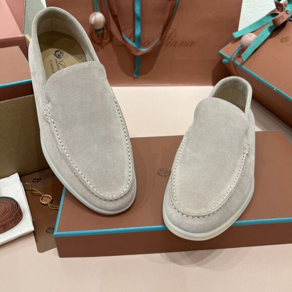 Loro Piana Beige Suede Boat Shoes - Picture 6 of 9